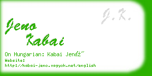 jeno kabai business card